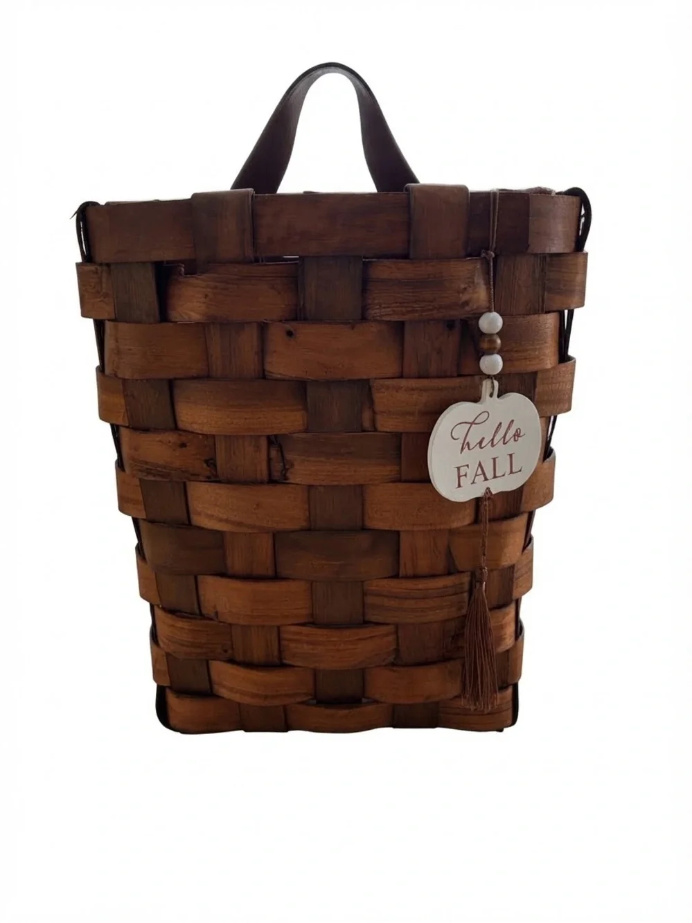Rustic Woven Hanging Wall Basket with 